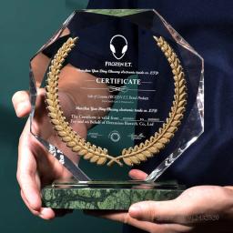 Troféu De Vidro Personalizado, Criativo, Honra De Alta Qualidade, Prêmio De Lembrança, Forma Geométrica, Troféu De Cristal De Mármore - Image 1