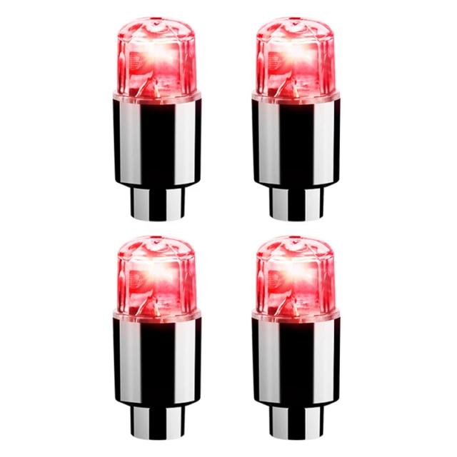 Pneu LED para Tampões de Válvula: Conjunto com 4 Luzes para Bicicleta e Motocicleta com Efeitos de Flash