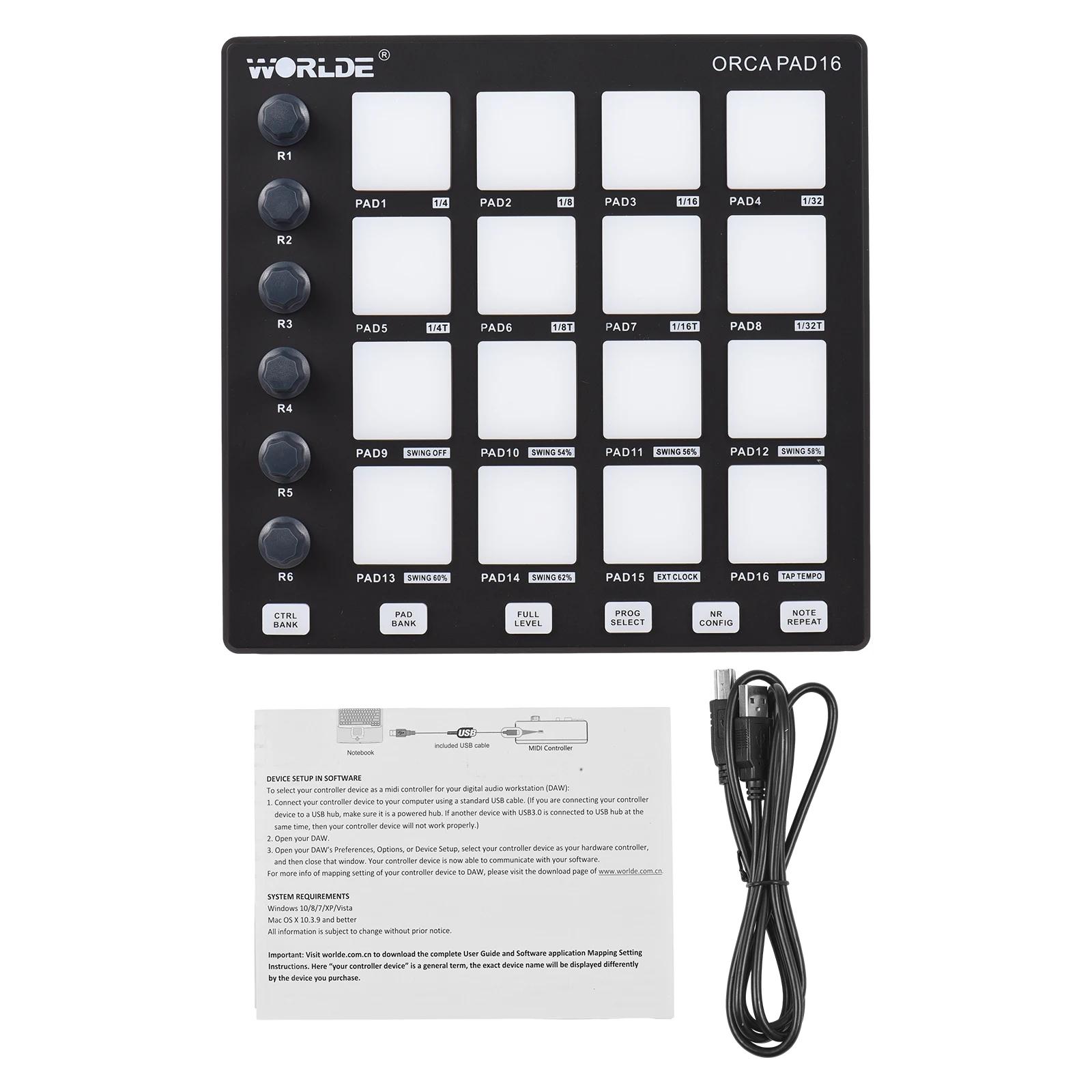 Portátil Mini MIDI Controller, Beat Maker Machine, 6 botões, Nota repetir, botões de nível completo, controlador Pad, USB, música produto - Image 1