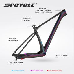 Spcycle 2025 novo quadro de bicicleta de montanha de carbono t1000 udh cabide 12x148mm impulso roteamento interno completo 29er mtb quadro de carbono - Image 5