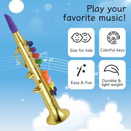 Clarinete com 8 teclas codificadas coloridas para crianças, instrumentos de sopro musicais, ABS ecologicamente correto, saxofone com mímica educacional precoce - Image 2