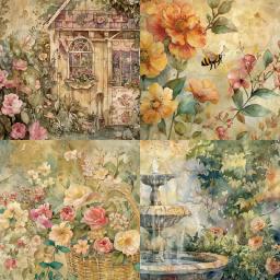 Panalisa-Papel de Scrapbook Jardim Vintage, Scrapbooking, Modelado, Artesanato DIY, Fundo, 24 Folhas, 6 "x 6" - Image 4