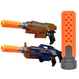 1 pçs brinquedos silenciador acessórios modificado tubo frontal decoração para nerf laranja cinza para nerf arma acessório - Image 1