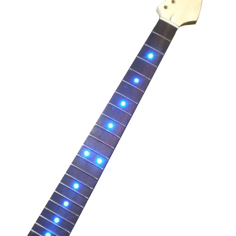 22 trastes Inlay LED Pontos Rosewood Fretboard Maple Guitarra Elétrica Pescoço Acessórios Peças Do Instrumento Musical - Image 1