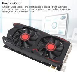 Placa gráfica 6GB GDDR5 Ventilador duplo de 192 bits PCIe 2.0 x16 Slot suporta DVI, VGA, HD Interfaces multimídia Placa gráfica para jogos - Image 1