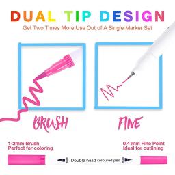 Colorido Art Marker Set para Esboçar Manga Desenho, Double Head Aquarela Paint Brush, Pen Supplies, Papelaria, 12-100 Pcs - Image 4
