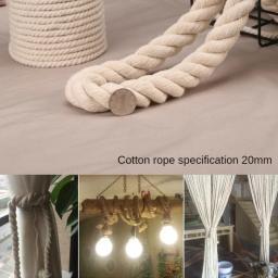 Corda trançada de juta natural para artesanato DIY, corda de ligação de algodão, corda decorativa, 2-20mm, presentes - Image 4