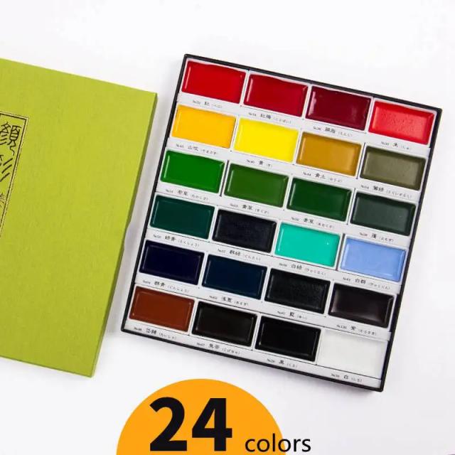 Tintas Aquarela Sólida Kurettake: Conjunto de Tintas Metálicas em 6, 12, 24 e 36 Cores para Arte Criativa