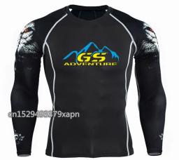 AVENTURA GS-3D impresso camisa de compressão masculina, tops de manga comprida, roupas masculinas, pulôver, 2023 - Image 4
