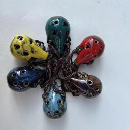 2024 estilo chinês 6 buracos ocarina multi-tom cerâmica apito flauta artesanato de cerâmica presentes acessórios de instrumento musical vintage - Image 1