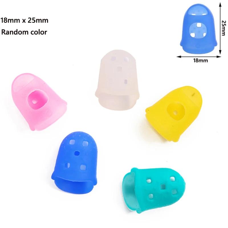 Manga de dedo de silicone 5/10 peças tocando piano ponta dedal escavada respirável deslizamento anti-escaldante agulha livro flip dinheiro etc. - Image 1