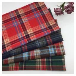 Tecido escocês de saia xadrez, sarja dupla face, xadrez com fios tingidos, uniforme escolar, estilo britânico, TC, 50x145cm - Image 1