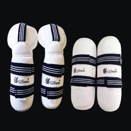 Equipamento de proteção de taekwondo conjunto completo de proteção de braço e perna adulto criança proteger terno engrenagem luta karate caneleira protetora - Image 3