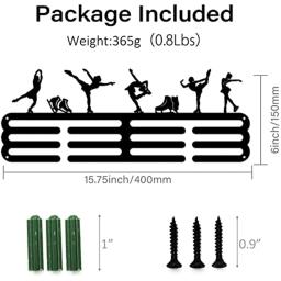 Suporte de exibição de medalha de patinação artística, preto, resistente, aço, cabides de medalha, montagem na parede, rack de exibição de medalha, patins, cabide de medalha - Image 3