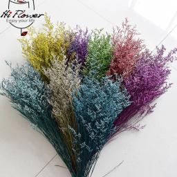 Flor natural de limônio seca real, Buquê floral decorativo, Material do arranjo, Casamento dos namorados flor preservada, Lovegrass - Image 1