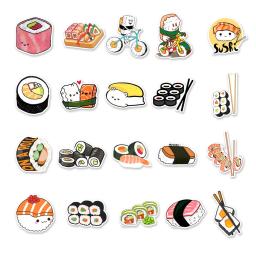 Sushi Adesivos para Scrapbooking, Suprimentos Artesanais, Papelaria, Kraft, Laptop, Sketchbook, Food Japonês Adesivo, Sushi Bonito, 50Pcs - Image 5