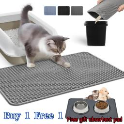 Tapete de areia dobrável para gatos, Pet Trapping Mat, Almofadas impermeáveis à prova de urina, Camada dupla, Suprimentos limpos - Image 1
