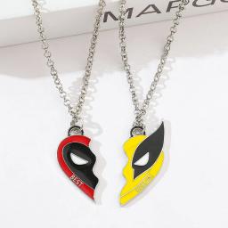 Marvel Movie Keychain Set para Melhores Amigos, Deadpool e Wolverine Colar, Split Heart Matching Pingente, Fãs Acessórios Presente, 2pcs - Image 4