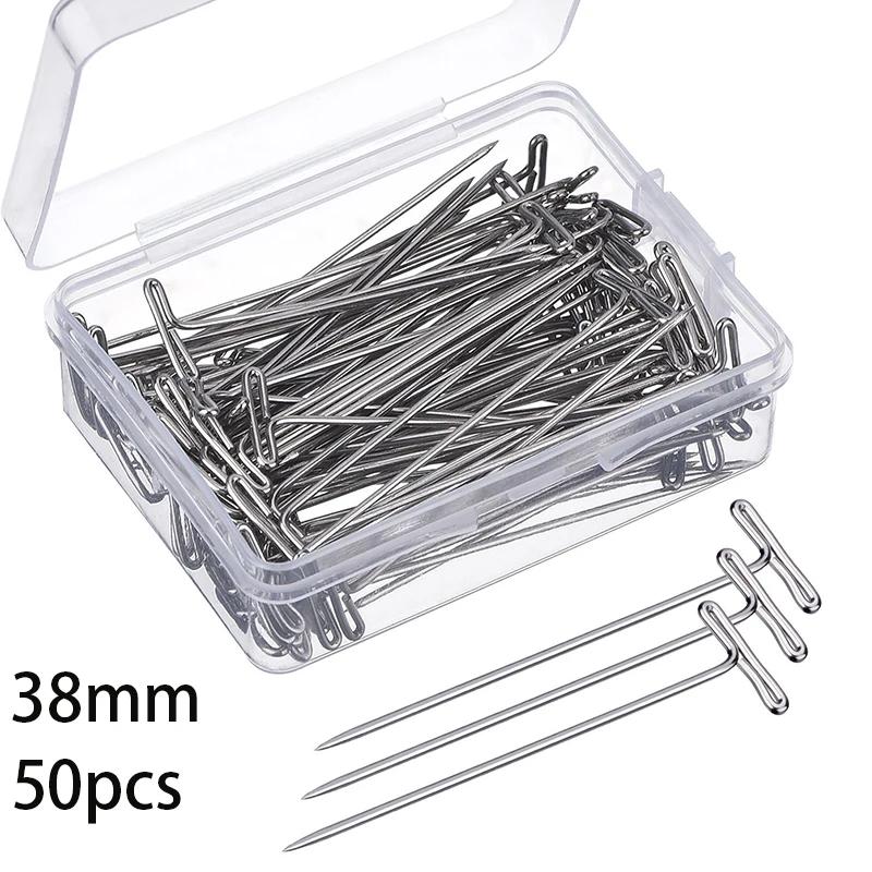 27/32/38/51mm pinos em forma de t tira pinos de aço inoxidável costura posicionamento agulhas mão tricô salão estilo peruca fix ferramentas - Image 1