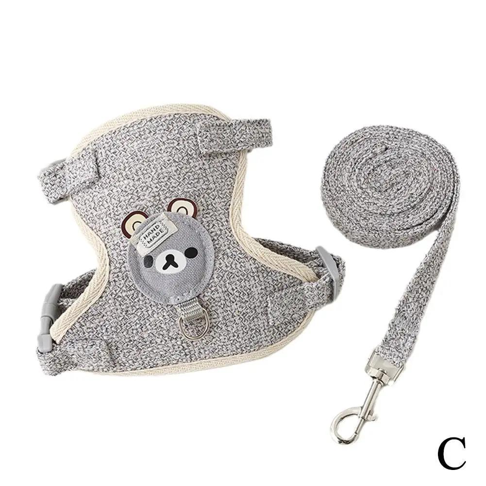 Pet Dog Tração Corda, Pequeno Dog Collar Universal Walking Cat Rope, Pequeno Urso Mochila, Glow Tanque, Peito Pet Carrier Leash - Image 1