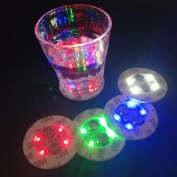 Garrafas led coaster lâmpadas copo luminoso adesivos luzes alimentado por bateria barra de natal ktv festa de casamento cocktail copos de bebida vaso - Image 4
