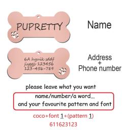 Etiqueta de identificação do animal de estimação personalizado livre gravado chaveiro para gato filhote de cachorro cão tag pingente chaveiro osso pata acessórios para animais de estimação - Image 2