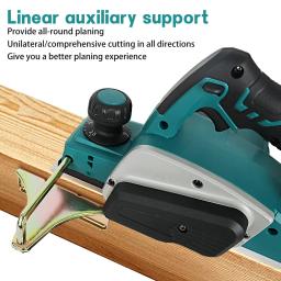 Sem fio recarregável elétrica mão plaina, Handheld Home DIY ferramenta de corte de madeira, Woodworking Power Planer, Makita 18V bateria - Image 5