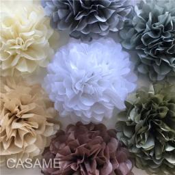 Guirlanda De Pompom De Papel De Tecido, Rústico, Decoração De Festa De Casamento, Chuveiro De Noiva, Baby Shower, 10cm, 15cm, 5Pcs, Atacado - Image 6
