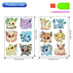 12/16 pçs pokémon pintura diamante adesivos kits para crianças diy diamante arte mosaico adesivo por números presente iniciante - Image 5