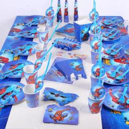 Super-herói festa suprimentos spiderman festa de aniversário decoração balões definir fundo dos desenhos animados crianças aniversário chuveiro do bebê utensílios de mesa - Image 4