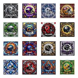 Pintura diamante completa para fãs de esportes, capacetes de futebol americano estilo tradicional, ponto cruz, decoração pendurada na parede, presente DIY - Image 1