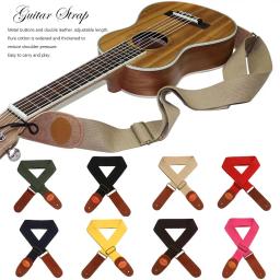 Correias ajustáveis para guitarra de lona de algodão, cintos multicoloridos, DIY, baixo, acústico, elétrico, acessórios, novos - Image 1