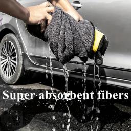 1 pçs toalha de limpeza de microfibra panos de limpeza de carro detalhando profissional secagem de carro toalha de microfibra ferramenta de manutenção de lavagem de carro - Image 4