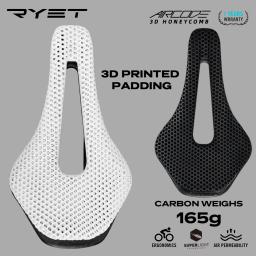 Ryet 3d impresso sela de bicicleta ultraleve fibra carbono oco confortável respirável mtb cascalho bicicleta estrada peças assento ciclismo - Image 6