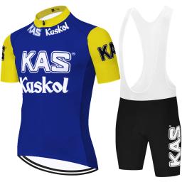 Retro Equipe KAS Ciclismo Jersey, Shorts De Bicicleta De Corrida, MTB Sportswear, 20D Gel Pad, Equipamento de bicicleta - Image 3