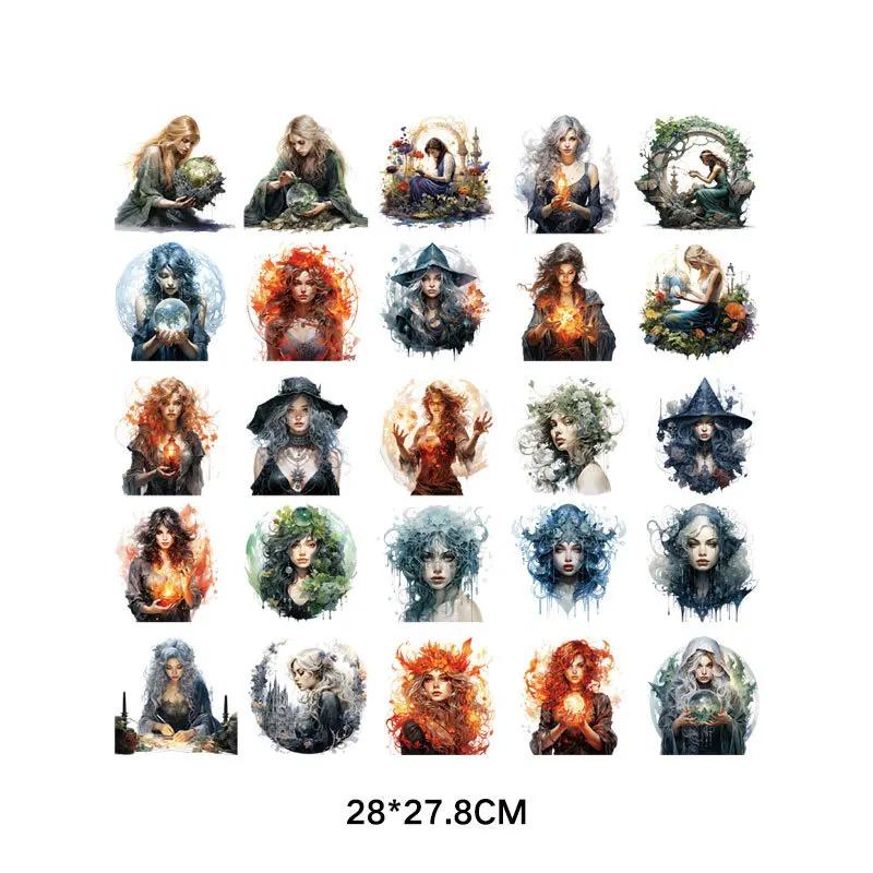 Adesivos de vinil de transferência de calor para meninas, fotos de arte da natureza e magia, Patches térmicos para roupas, DIY T-shirt Applique, 25cm - Image 1
