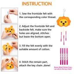 Animal sentiu Kit de costura para iniciantes, DIY Art Craft, atividade interior criativa, presente para meninos e meninas, 12pcs - Image 3