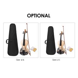 Violino acústico com Carry Case, Basswood Topboard, Side Back Board, Maple Scroll, Bow Rosin, crianças, estudantes, 4 a 4 - Image 6