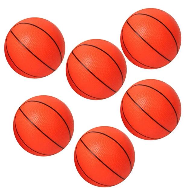 Mini Bolas de Basquete Infláveis para Crianças com Bomba - Conjunto com 6 Peças de 10cm para Brincadeiras em Casa e ao Ar Livre