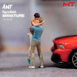 Modelo de cena sem pintura, Miniaturas Figurinhas, Menino e Menina Abraço Proposta, Lover Kissing, 1:87, 1:64, 1/43, 24 - Image 5