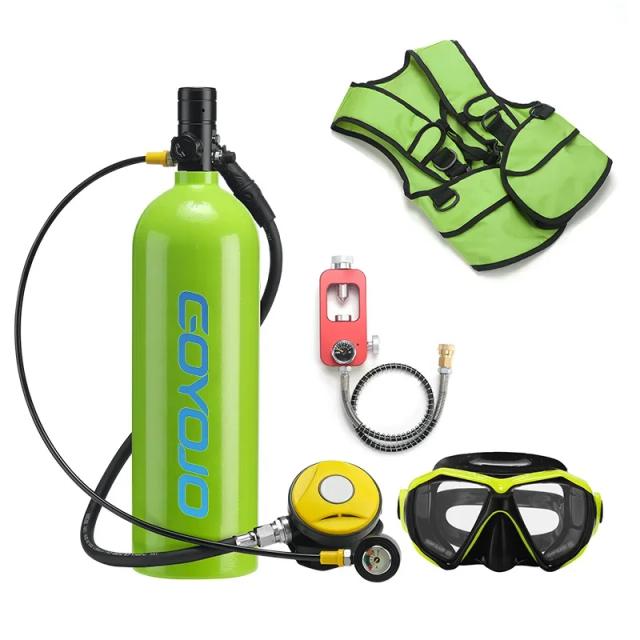 Mini Tanque de Snorkel de 2L com Cilindro de Ar e Máscara para Mergulho ao Ar Livre