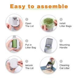 Auto-limpeza Cat Litter Box Pá, Colher para Sandbox, Kitty Tray Supplies - Image 6