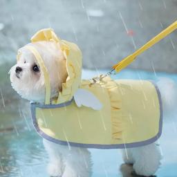 Poncho de chuva impermeável para animais de estimação, Capa de chuva pequena, Roupas para cães de verão, Cães pequenos fora do estilo do cabo - Image 1