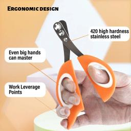 Cortadores de unhas antiderrapantes ergonômicos profissionais para gatos e cães, Duplo Circular Cut Hole, Cortador de unhas, Ferramentas de preparação - Image 2