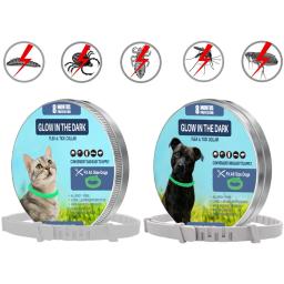 Coleira Luminosa para Pulgas e Tiques para Animais de Estimação, Tamanho Ajustável, Fluorescente, Cães e Gatos, Proteção até 8 Meses - Image 1