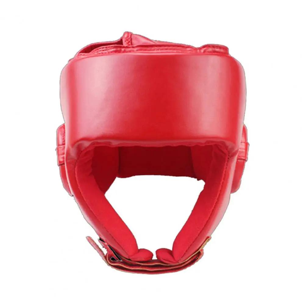 Capacetes de esportes capacete de boxe choque-absorvente fino acabamento falso couro unisex treinamento proteger chapelaria esportes segurança - Image 1