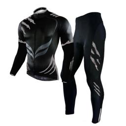 Equipe de ciclismo camisa de ciclismo masculina conjunto manga longa mtb roupas de bicicleta tenue velo homme wear - Image 2