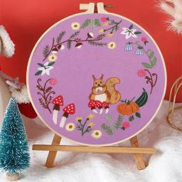 Flower Embroidery Starter Kit para iniciantes, DIY Cross Stitch Set, Costura Arte, Pintura Animal Craft, Decoração para casa - Image 4