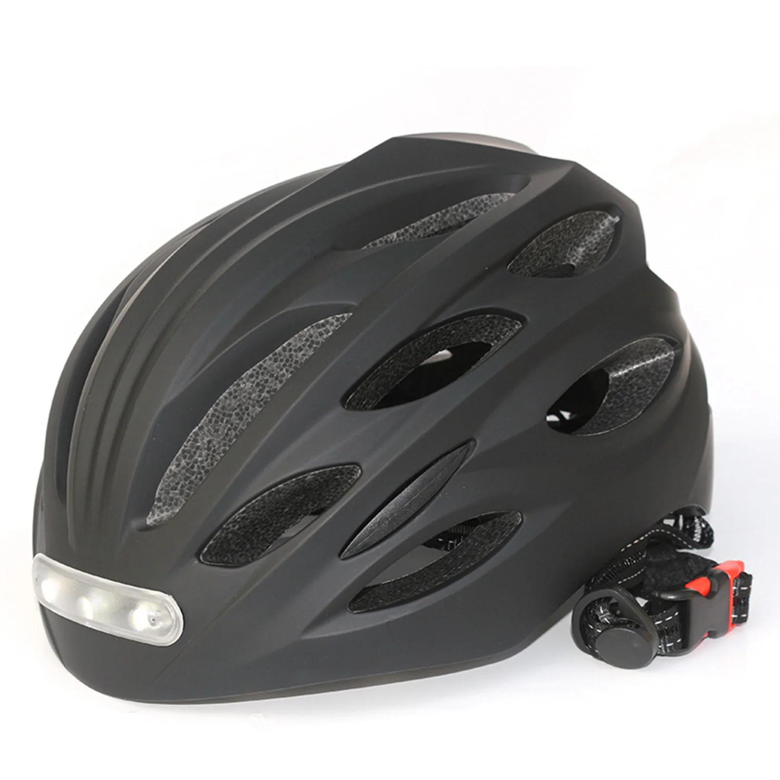 Capacetes de bicicleta inteligentes portáteis com luz ajustável brilhante capacetes de ciclismo leves e respiráveis ​​para passeios noturnos - Image 1