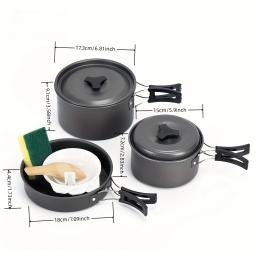 Caminhada Victor-Camping Conjunto De Panelas, Alumínio, Portátil, Ao ar livre, Louça, Panelas, Kit de cozinha, Panela, Tigela, Chaleira, Panela, Caminhadas, Churrasco, Piquenique - Image 3